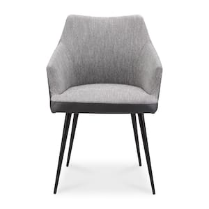 Hunter, Dining Chair with Polyester Upholstery and Steel Legs, Grey