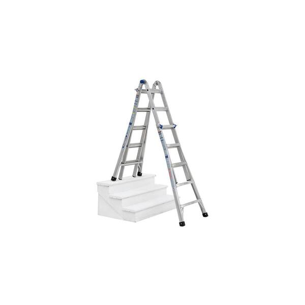 Werner - 22 ft. Reach 5-in-1 Telescoping Aluminum Multi-Position Ladder with 375 lbs. Load Capacity Type IAA Duty Rating