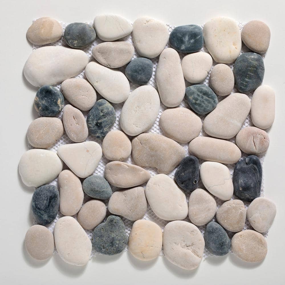 Classic Pebble Multicolor Natural Stone Mosaic Tile Sheet