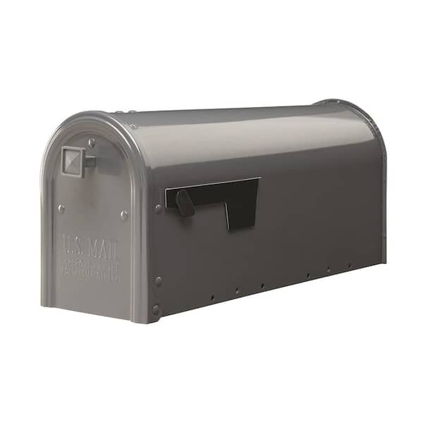 Architectural Mailboxes Edson Gray, Medium, Steel, Post Mount Mailbox