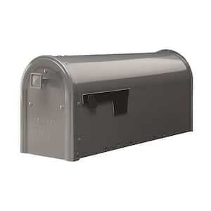 Edson Gray, Medium, Steel, Post Mount Mailbox