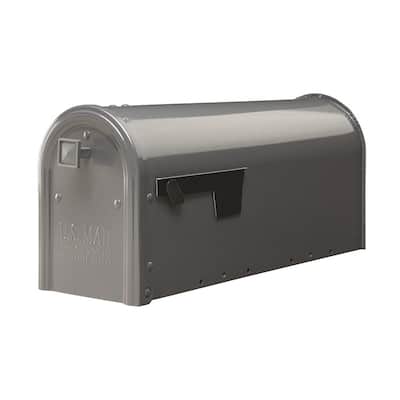 Edson Medium, Steel, Post Mount Mailbox, Gray