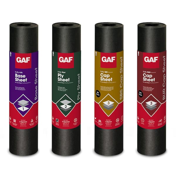 GAF Tri-Ply APP Granule Cap Sheet 3.3-ft W x 32.25-ft L 100-sq ft White Roll Roofing GAF Tri-Ply APP Granule Cap Sheet 3.3-ft W x 32.25-ft L 100-sq ft White Roll Roofing