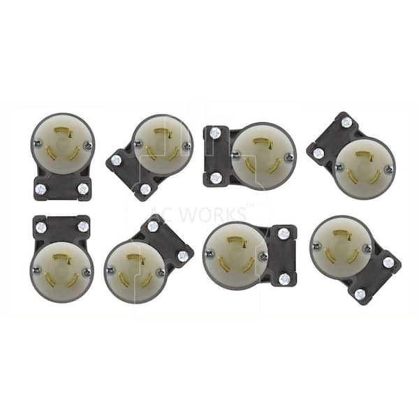 AC WORKS NEMA L5-15P 15A 125V 3-Prong All Angles Locking Plug with