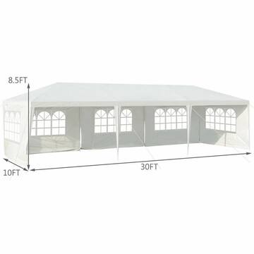 10 ft. x 30 ft. Outdoor Party Wedding 5 Sidewall Tent Canopy Gazebo