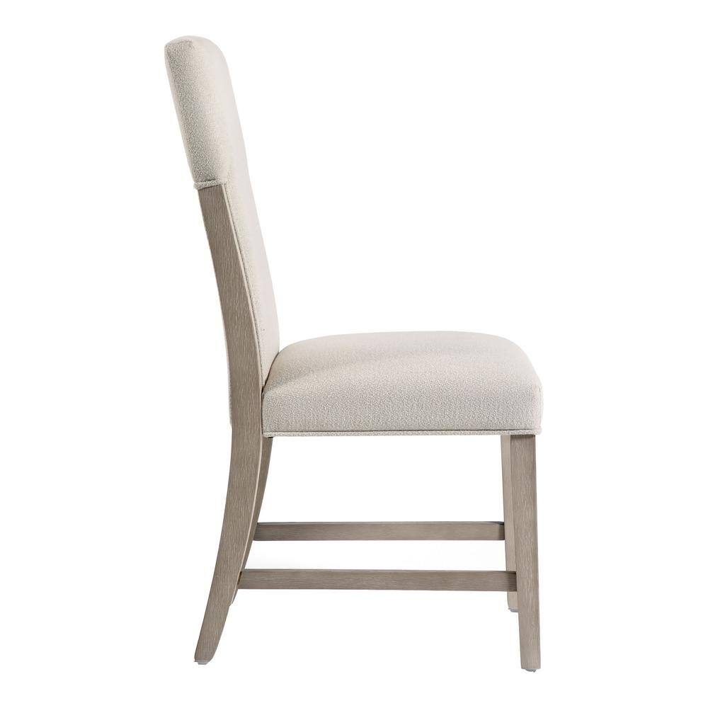 Natural Beige Upholstered Wood Side Chair Set