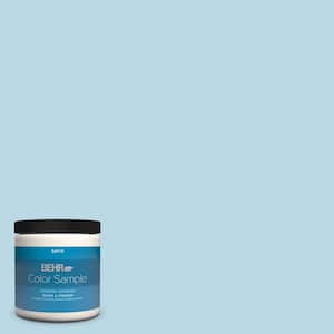 8 oz. #M490-1 Breezy Blue Satin Enamel Interior/Exterior Paint & Primer Color Sample