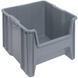 Heavy-Duty Giant Stack 16-Gal. Storage Tote in Gray (2-Pack)
