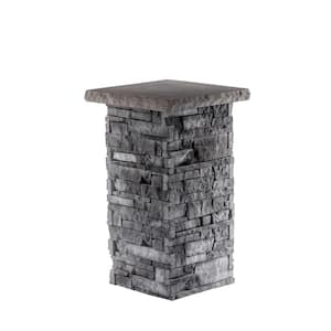 18 in. x 36 in. Evening Gray with a Slate Flat Cap Stone Pillar Kit