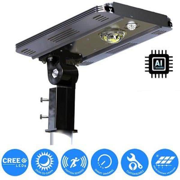 eLEDing Solar Power SMART LED Street Light for Commercial and Residential Parking Lots, Bike Paths, Walkways, Courtyard