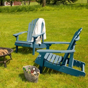 Hamilton Nantucket Blue Folding and Reclining Plastic Adirondack Chair (2-Pack)