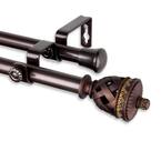 Rod Desyne 28 In. - 48 In. Telescoping Double Curtain Rod Kit In Cocoa ...