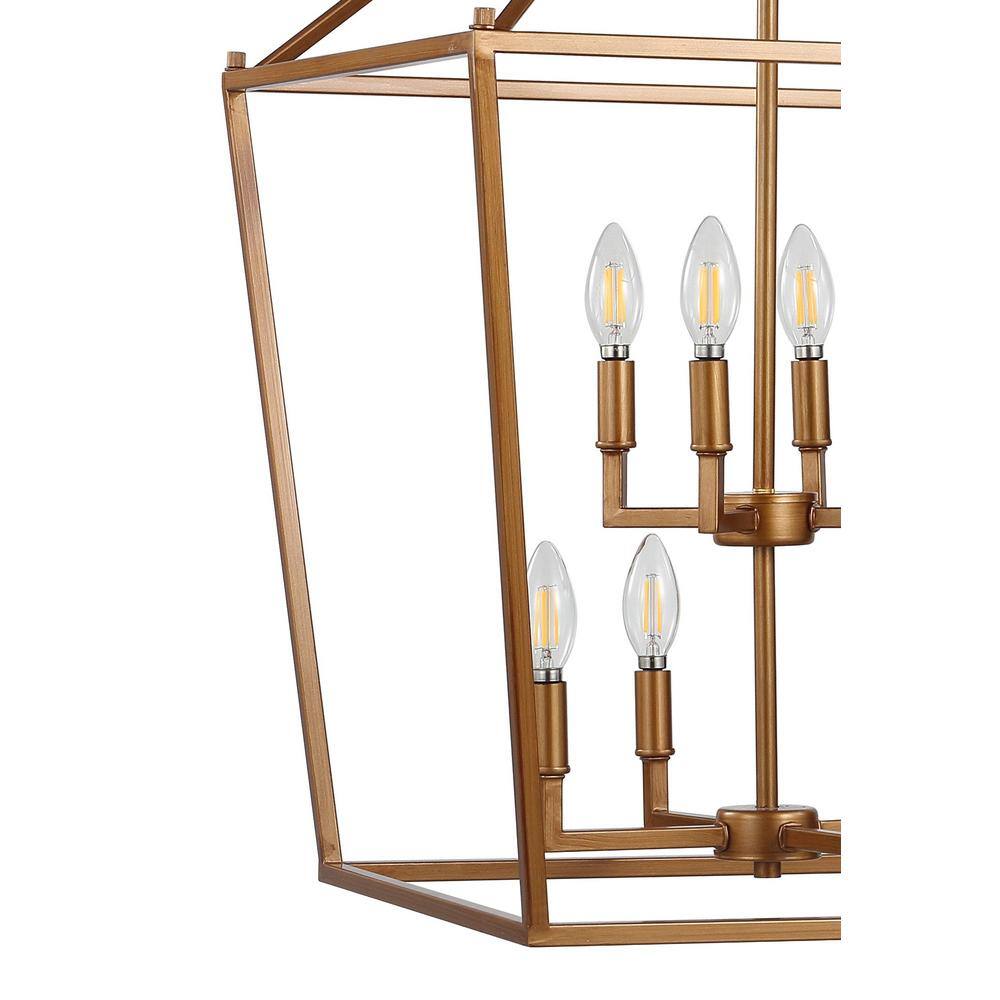 Pagoda 20" Antique Gold Farmhouse LED Lantern Pendant