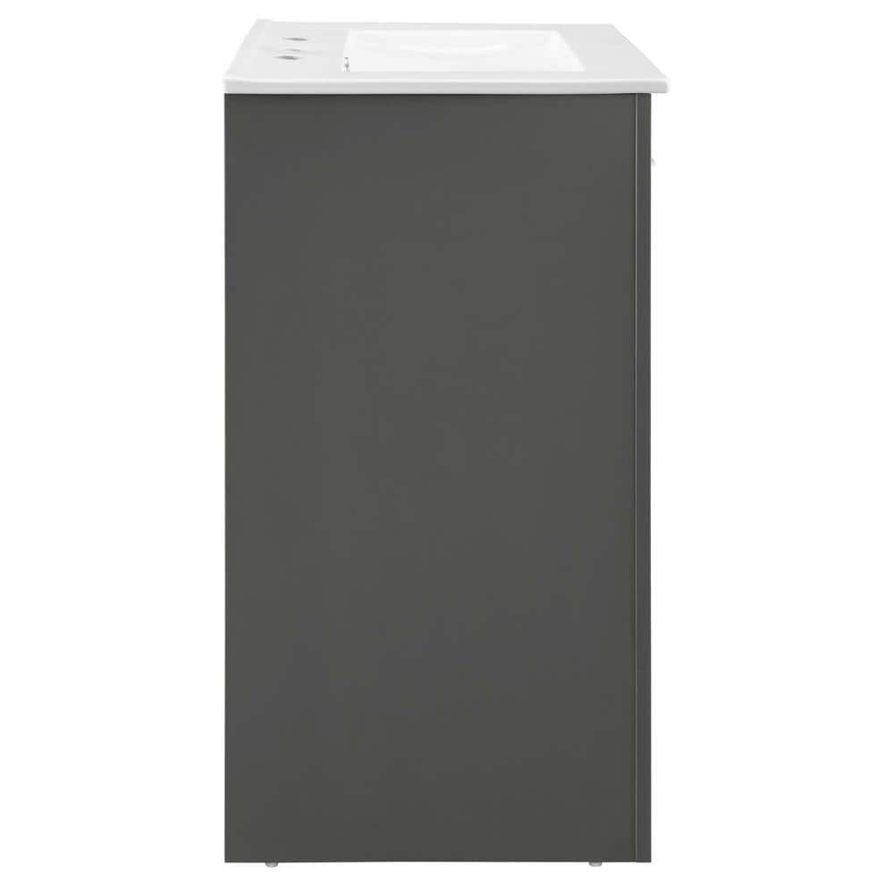 Maybelle 24" Gray White Melamine Bathroom Vanity with Ceramic Sink