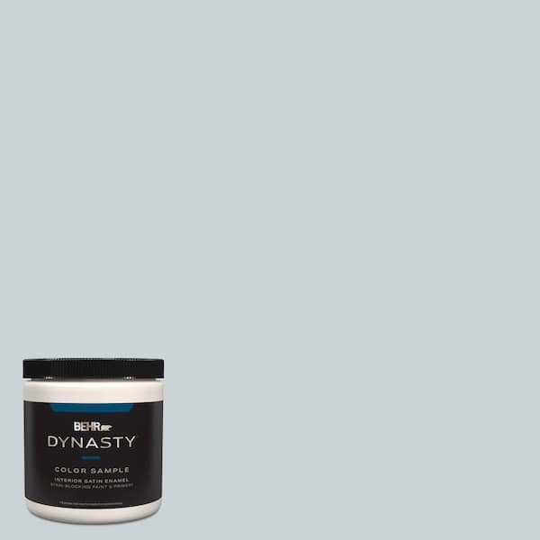 BEHR DYNASTY 8 oz. #N490-1 Absolute Zero Satin Enamel Stain-Blocking Interior/Exterior Paint & Primer Sample