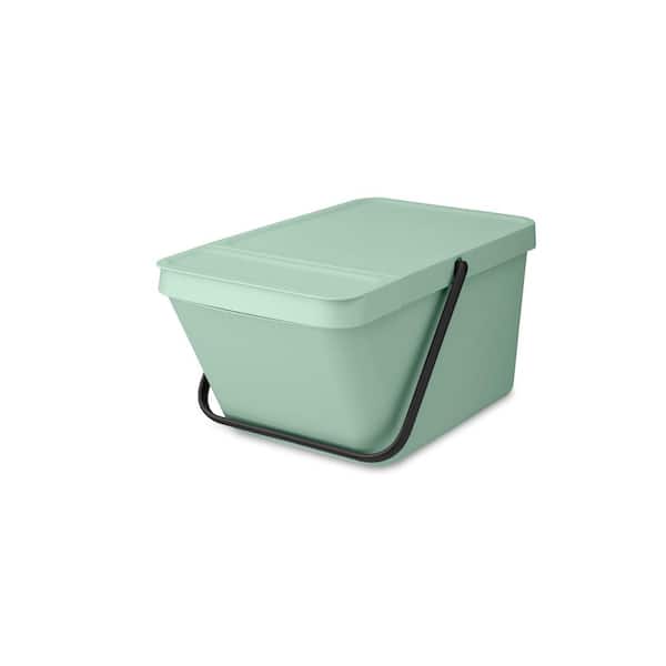 Brabantia Sort and Go Stackable 5.3 Gal. (20 l) Jade Green Plastic Recycling Bin