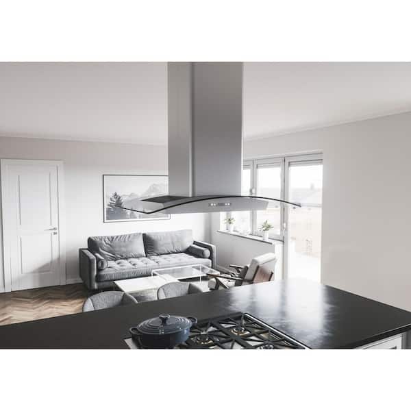 Zephyr Milano 36 Stainless Steel Glass Island Hood ZMLM90CG