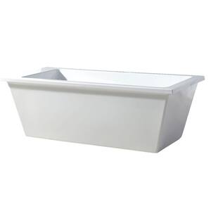 Hudson 69 in. Acrylic Freestanding Flatbottom Non-Whirlpool Bathtub in White