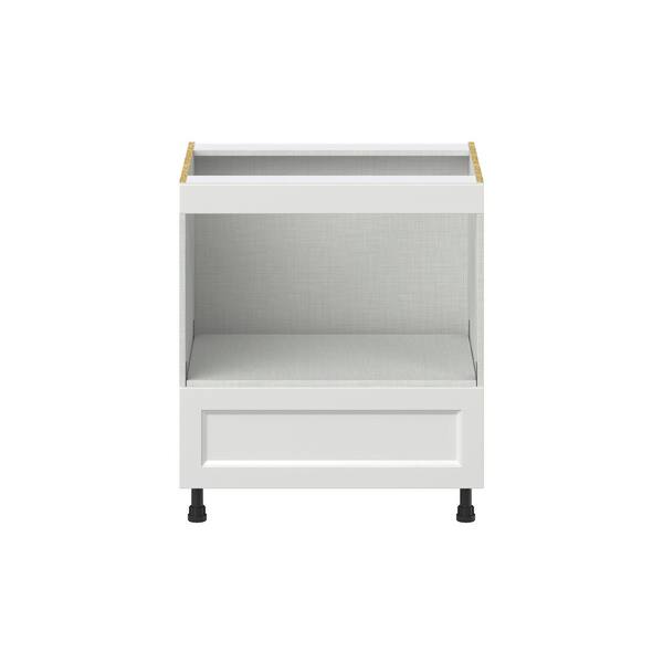 J COLLECTION Alton Painted White Shaker Assembled Built in Microwave Base Kitchen Cabinet 30 in. W x 34.5 in. H in x 24 in. D