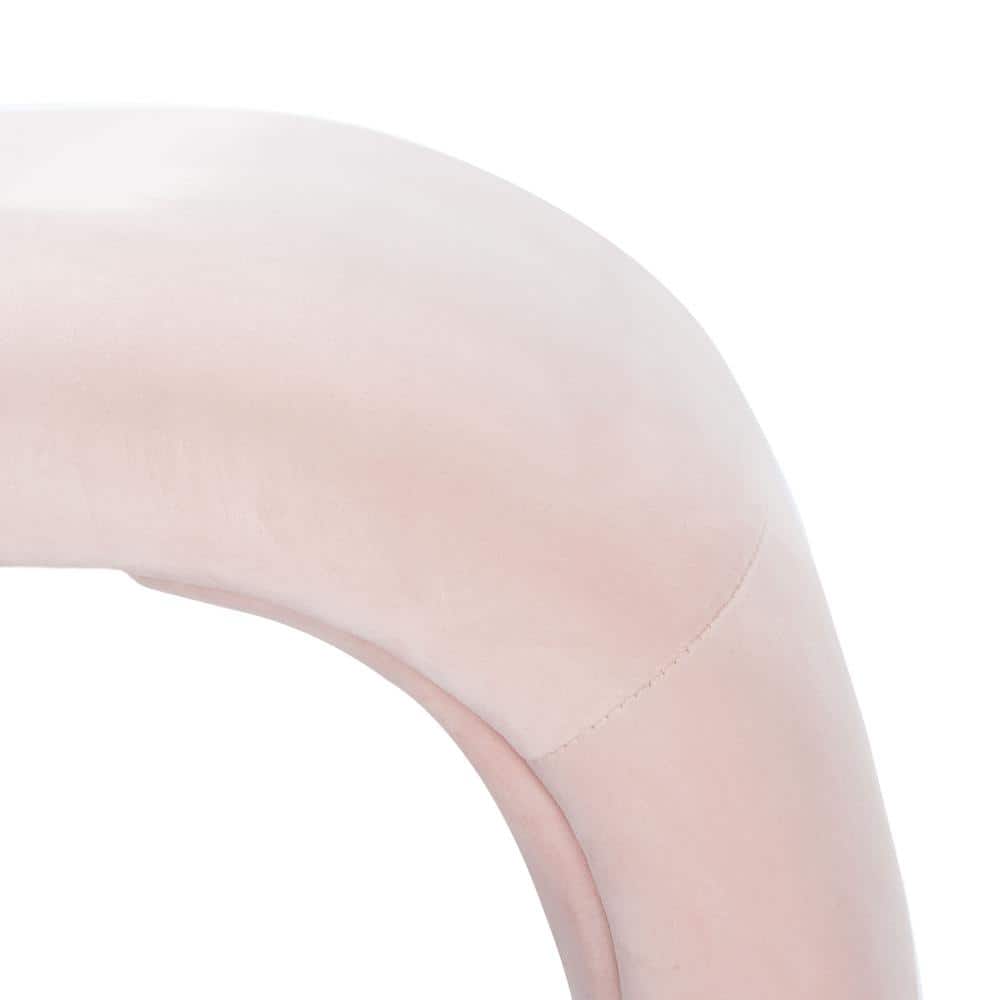 Tenko Light Pink Velvet Modern Accent Bench