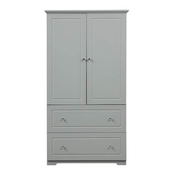 Miscool Anky 32.6 in. W x 13 in. D x 62.3 in. H Gray MDF Freestanding Bathroom Storage Linen Cabinet