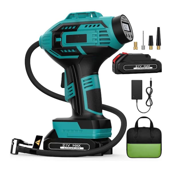 Tire Inflator 150 PSI Portable Electric Air Compressor Cordless Smart Pump with Digital Gauge and Rechargeable Battery