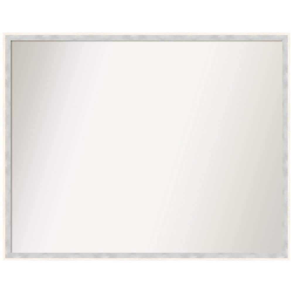 Amanti Art Paige White Silver 29 in. x 23 in. Non-Beveled Modern ...