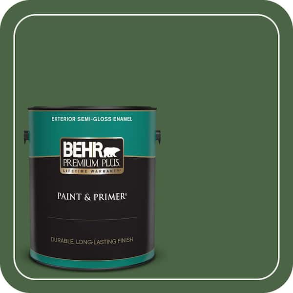 BEHR PREMIUM PLUS 1 gal. #S400-7 Deep Viridian Semi-Gloss Enamel Exterior Paint & Primer