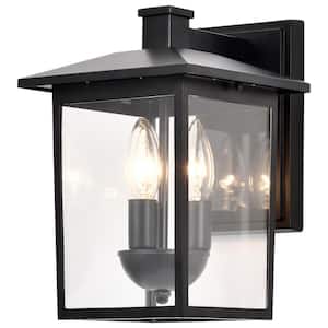 Jamesport Matte Black Outdoor Hardwired Wall Lantern Sconce with No Bulbs Included