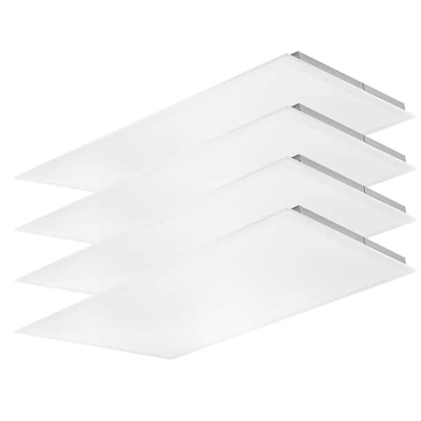 2 ft. x 4 ft. Integrated LED Flat Panel Ceiling Light Fixture Selectable Color Temp / Wattage, up to 5000 Lumens, 4 Pack