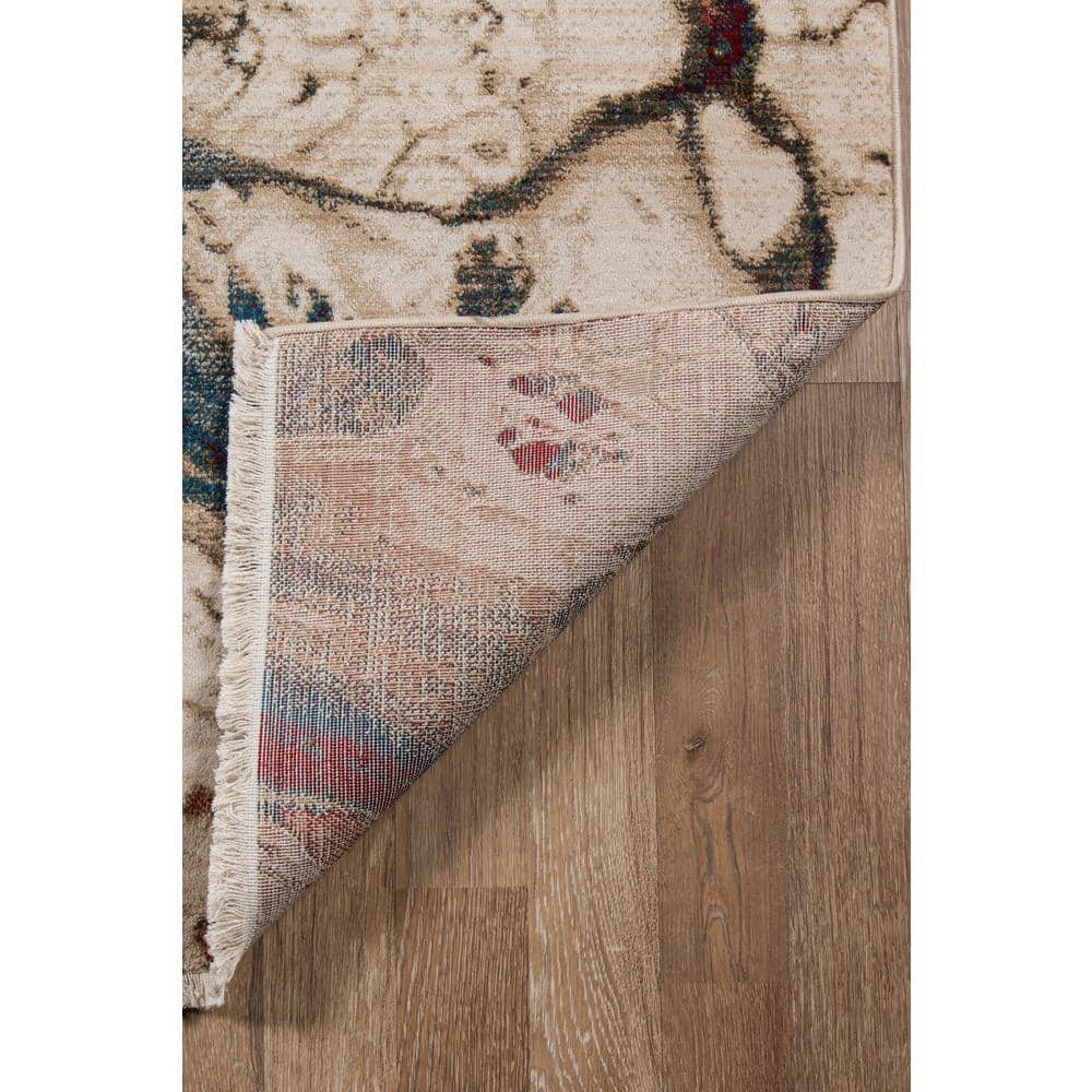 Handmade Blue Abstract Stain-Resistant Synthetic Rug, 2' x 3'