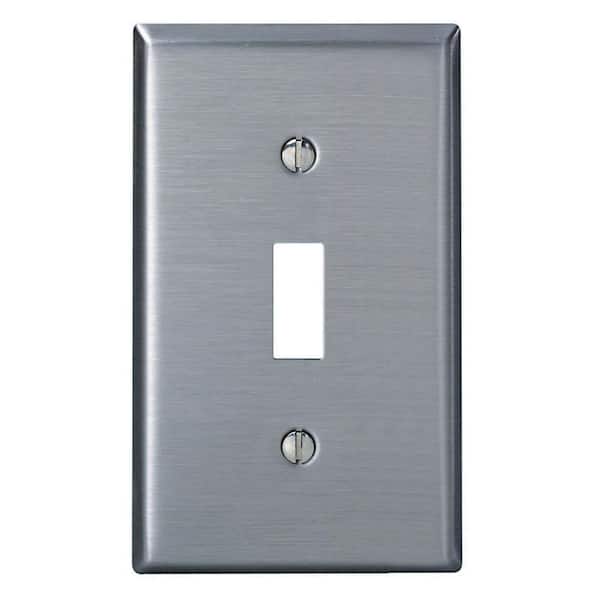 Leviton 1-Gang 1-Toggle Standard Size Stainless Steel Wall Plate, Stainless Steel