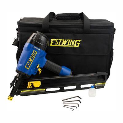 Pneumatic 34 degrees Clipped Head Framing Nailer with Padded Bag