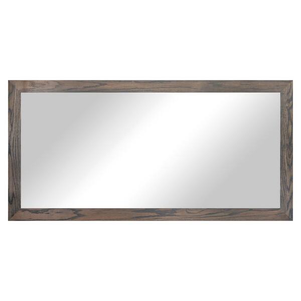 3 in Carbon Grey Frame (72 in. W x 33 in. H) Oak Hardwood Rectangle Wall Mirror