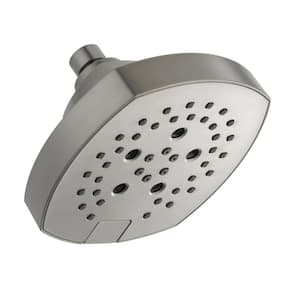 Stryke 5-Spray Patterns 6 in. Wall Mount Fixed Shower Head with H2Okinetic Technology in Lumicoat Stainless
