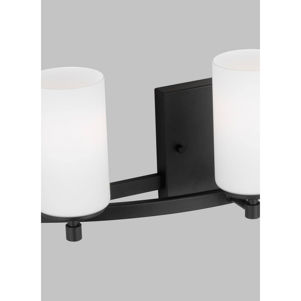 Alturas Midnight Black 3-Light LED Bath Fixture with Etched Glass