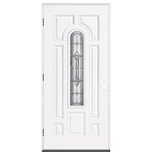 Stanley Doors 36 in. x 80 in. Art Deco 1/2 Lite 1-Panel Painted