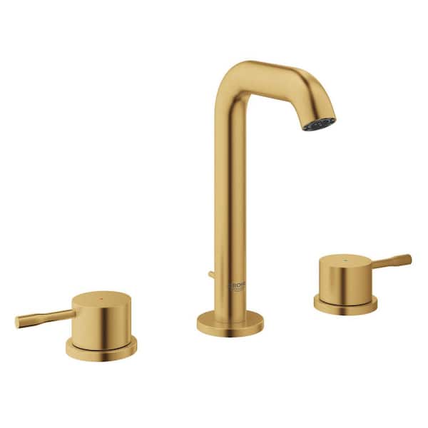 GROHE Essence 8 in. Widespread 2-Handle Bathroom Faucet with Flow Control in Brushed Cool Sunrise