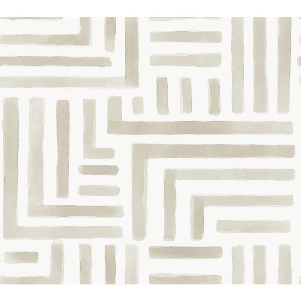 Painterly Labyrinth Light Beige Wallpaper