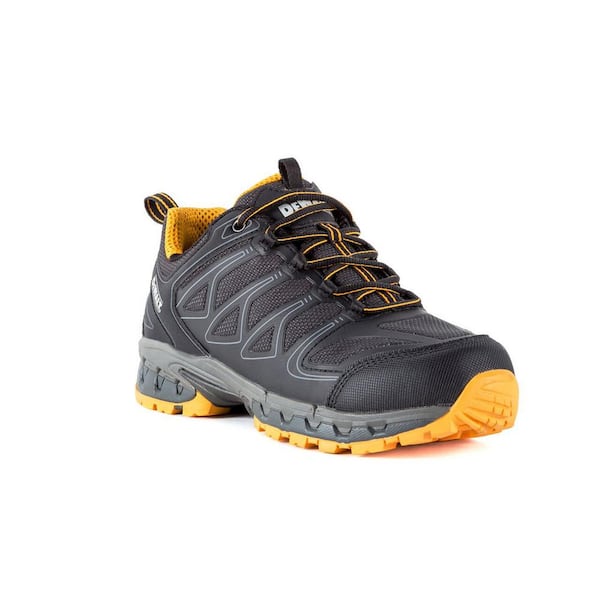 DEWALT Men's Boron Slip Resistant Athletic Shoes - Alloy Toe - Black/Yellow Size 7(M)