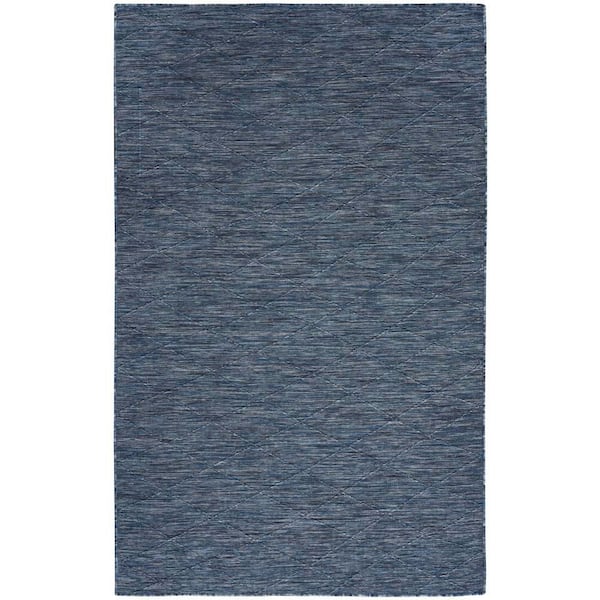 Nourison Washable Solutions Navy Blue 6 ft. x 9 ft. Diamond Contemporary Area Rug