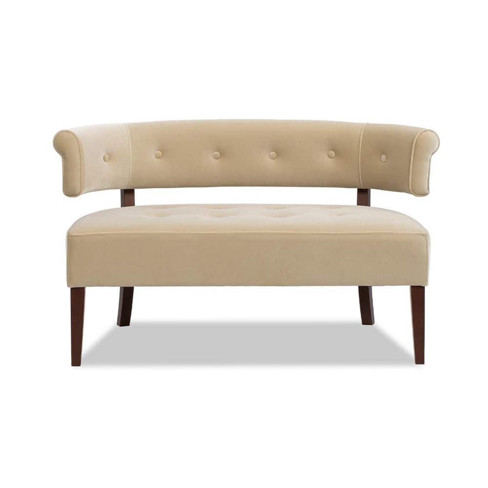 Jared Roll Arm Tufted Bench Settee Fawn Brown Velvet price history on PriceWatchPro