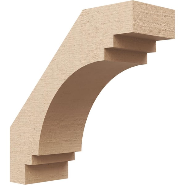 Ekena Millwork 5 in. x 14 in. x 14 in. Pescadero Rough Cedar Woodgrain Timberthane Polyurethane Knee Brace, Primed