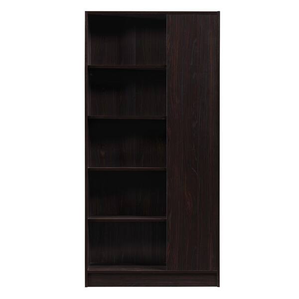 Noble House Amelia 64 80 In Walnut, Home Depot Book Shelves Wood