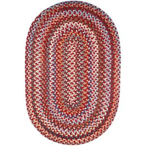 Annie Red Velvet 2 ft. x 3 ft. Oval Indoor Braided Area Rug