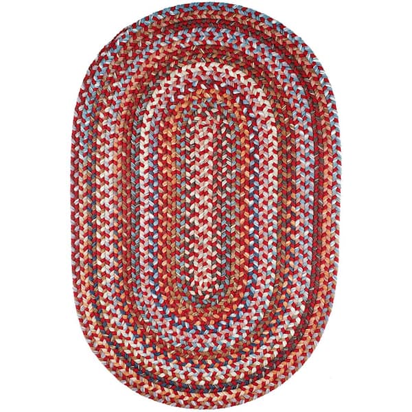Rhody Rug Annie Red Velvet 4 ft. x 6 ft. Oval Indoor Braided Area Rug