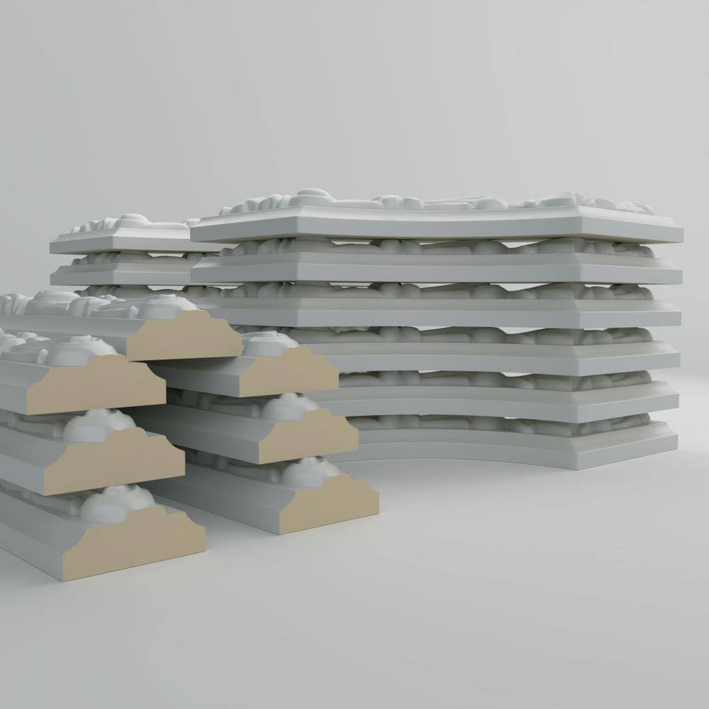 Sussex Floral Gray Polyurethane Triple Panel Moulding Kit