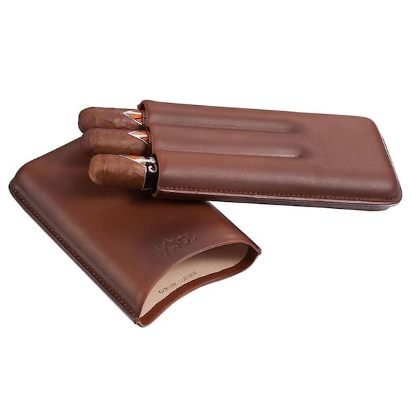 Legend Burgundy Genuine Leather Cigar Case