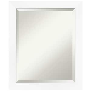 Medium Rectangle Matte White Beveled Glass Modern Mirror (23.25 in. H x 19.25 in. W)