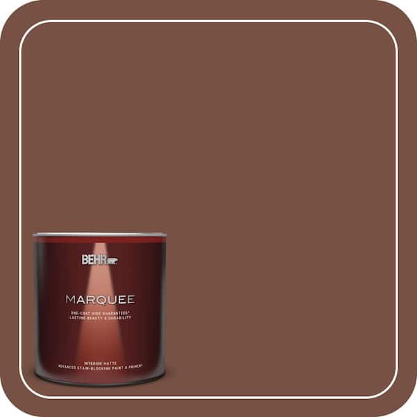 BEHR MARQUEE 1 Qt. #S190-7 Toasted Pecan One-Coat Hide Matte Interior Paint & Primer